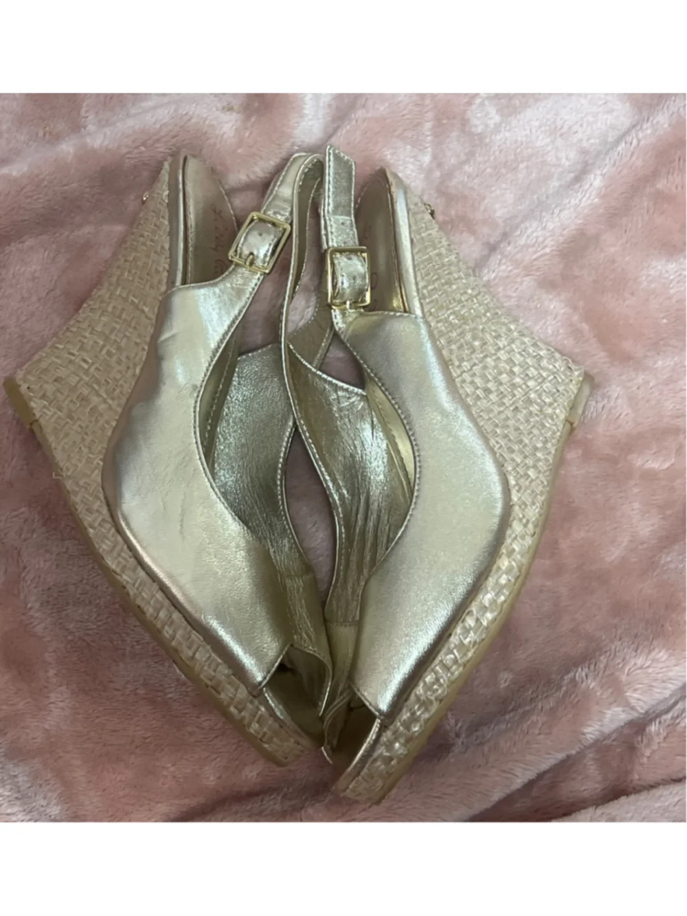 Women's Lilly Pulitzer Gold Wedge Sandals